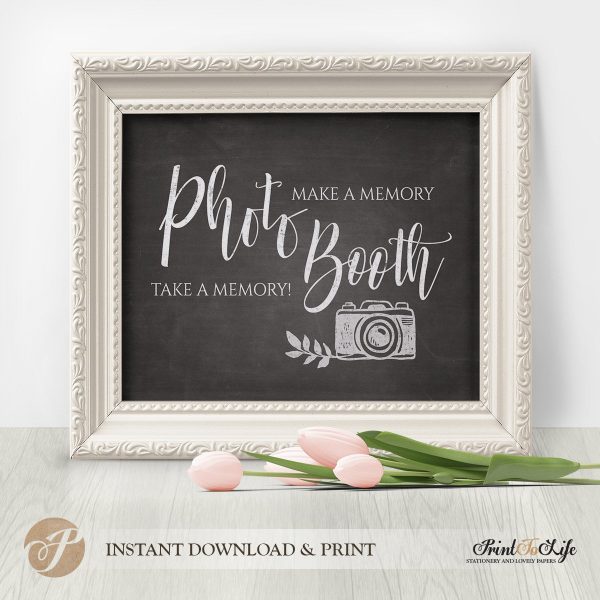 Photo Booth Printable Sign, Wedding Photobooth, Printable Chalkboard Template. 8