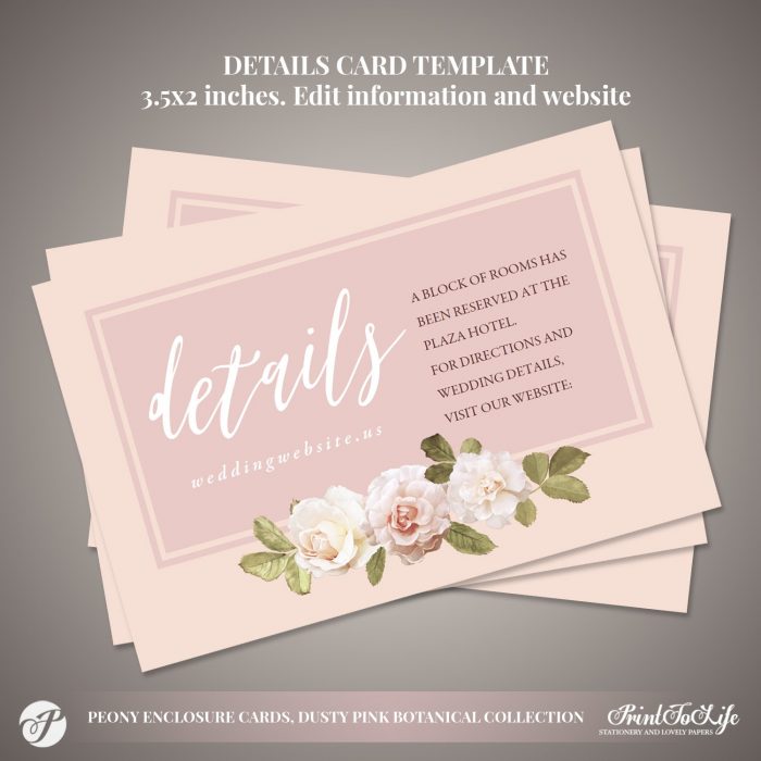 Peony Details Cards by Printolife