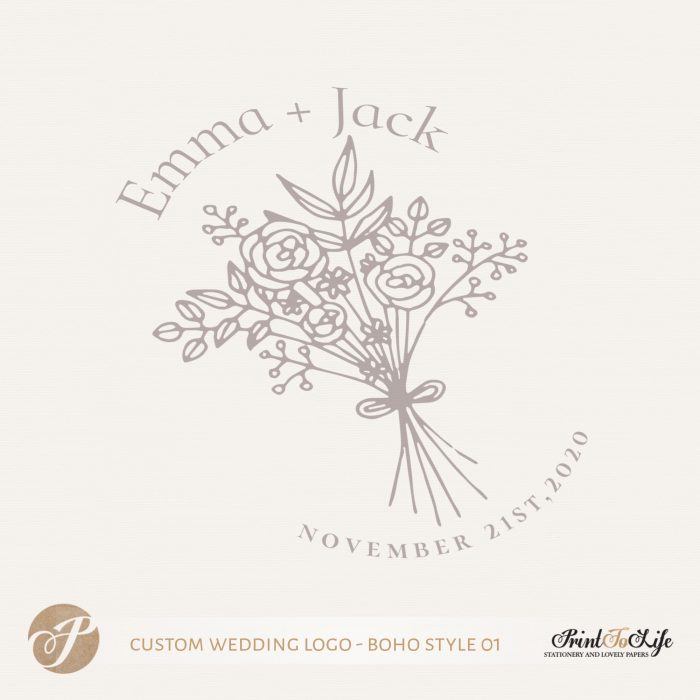 floral wedding logo