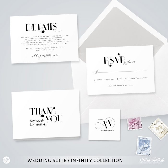 wedding invitation infinity collection