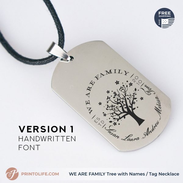 Family Tree Necklace with Names